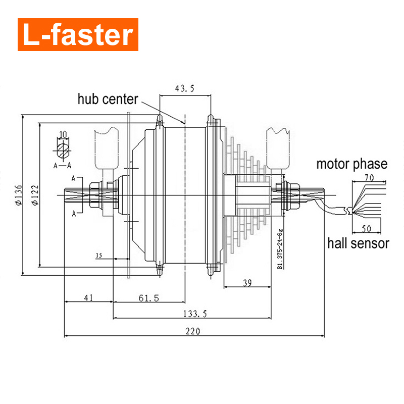 H04 250W 24V 36V 48V Mountain  - Cycling Gear Hub ulasan dan harga