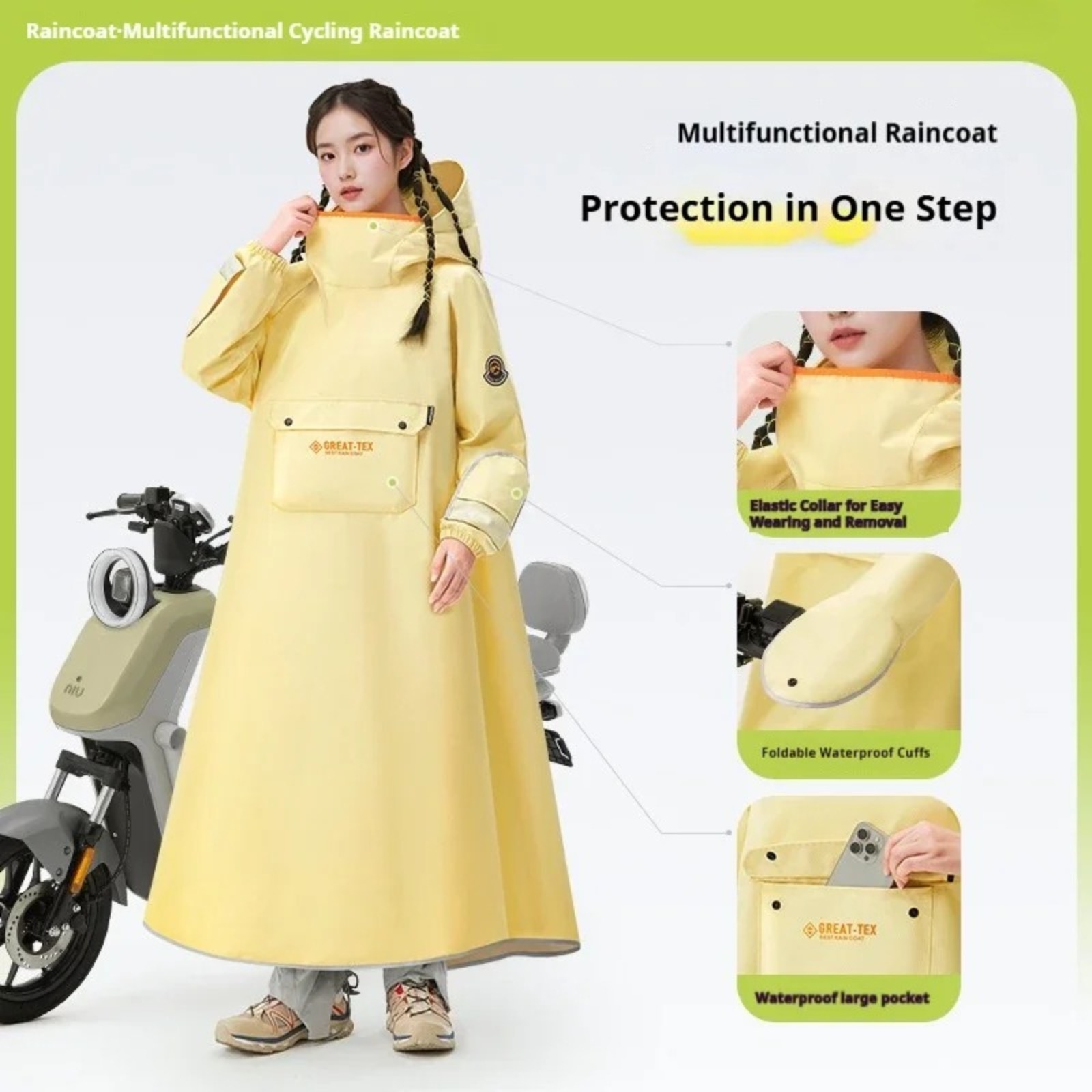 Waterproof Rain Poncho Cycling - Cycling Gear For Rain ulasan dan harga