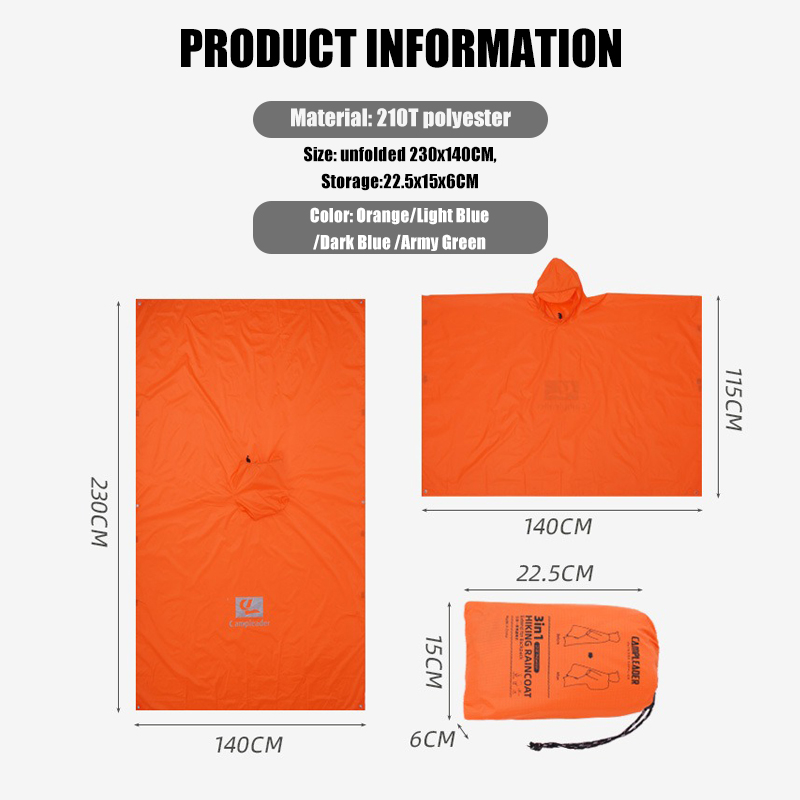 3-in-1 Lightweight Rain Poncho - Cycling Gear For Rain ulasan dan harga