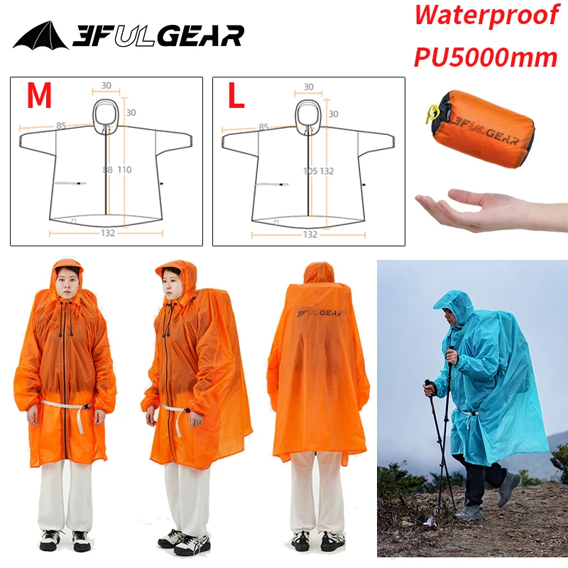 3F UL GEAR Zipper Raincoat 15D - Cycling Gear For Rain ulasan dan harga
