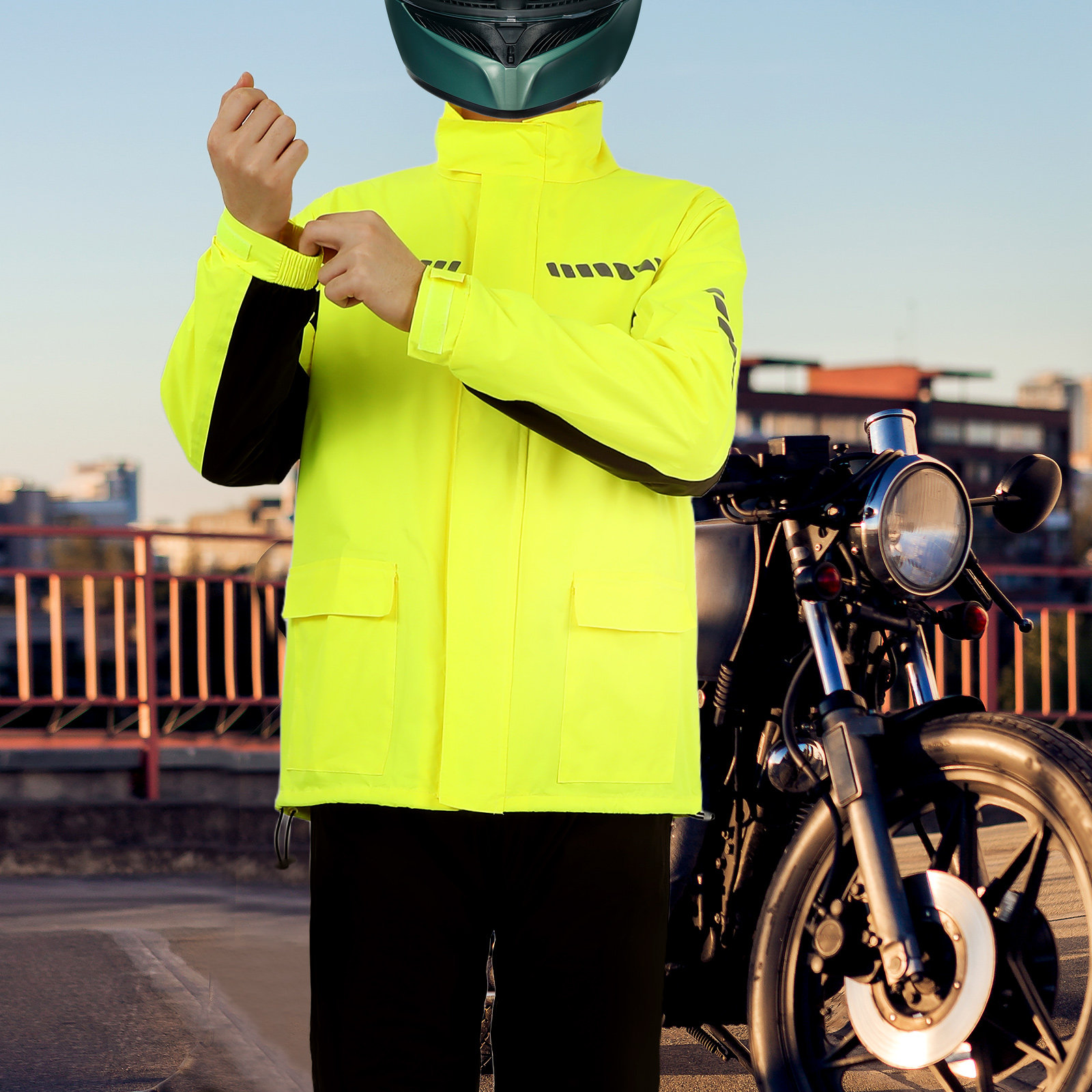 1Set Men Outdoor Cycling Rain  - Cycling Gear For Rain ulasan dan harga