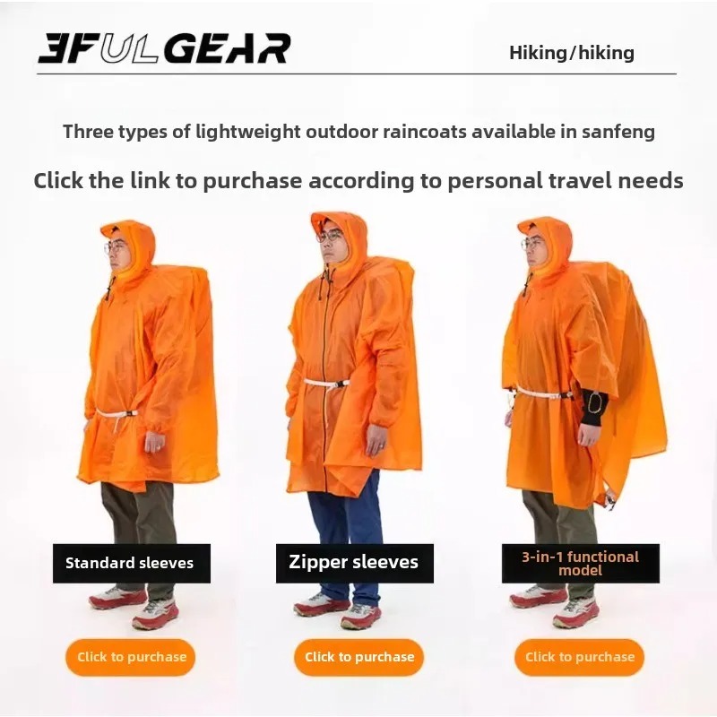 Ultralight Rain Poncho 3F UL G - Cycling Gear For Rain ulasan dan harga