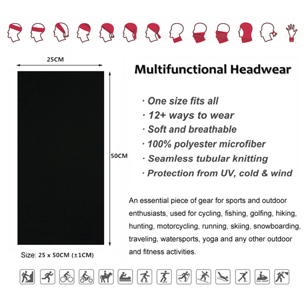 Seamless Solid Color Bandanas  - Cycling Gear Men ulasan dan harga